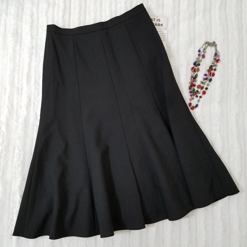 Tahari Arthur S. Levine black flounce swing skirt lined sz.0 classic style - Picture 1 of 6